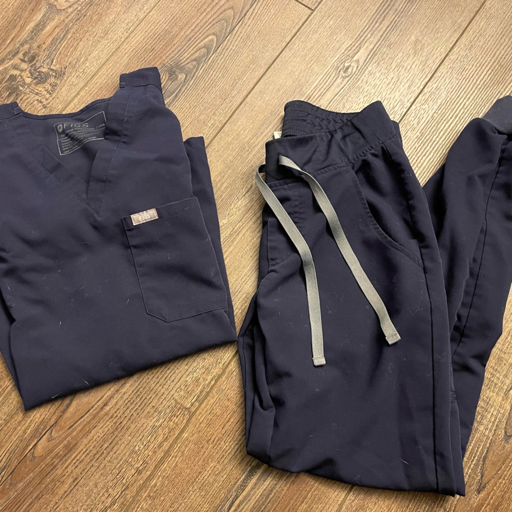 Navy blue figs scrubs set